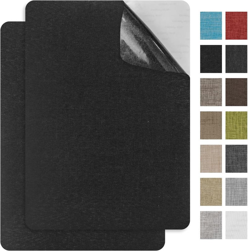 EMORBALS 2Pcs 8 * 11Inch Couch Patches Repair Fabric, Self-Adhesive Couch Repair Patch with Strong Glue, Repair Patch for Sofa, Tote Bags, Car Seats, Furniture,Etc(Black) - Image 1